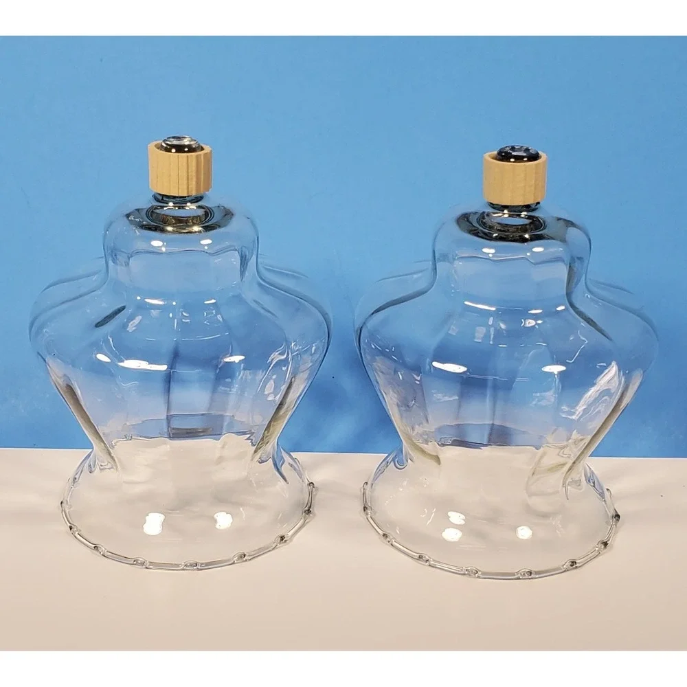 Votive Cups Glass Optic Ruffle Clear Peg Candle Home Interiors Homco QTY 2